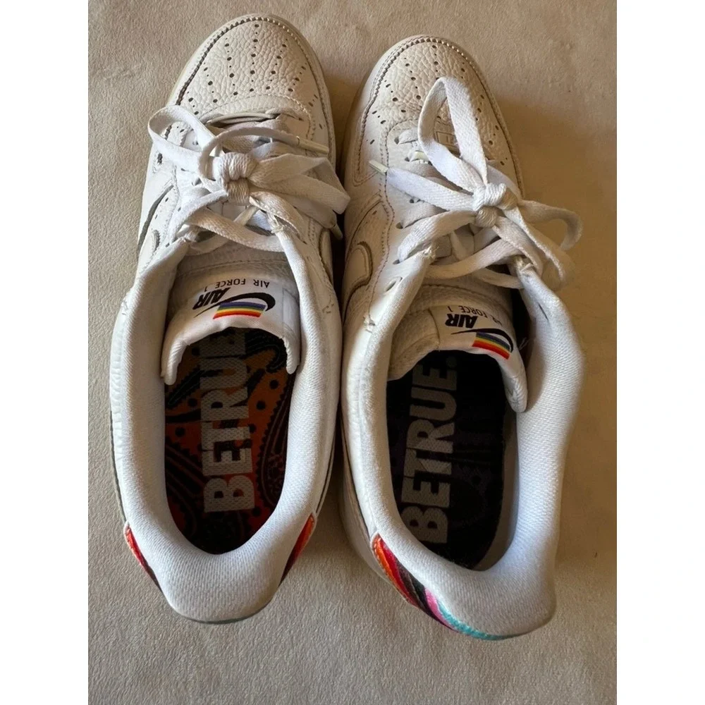 Nike Air Force 1 Low BeTrue White Rainbow Pride CV0258-100 Mens Sneakers